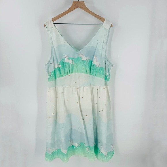 Mint Green Unicorn Print Dress - Picture 10 of 10